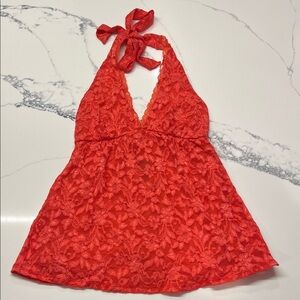 Moda International Coral Lace Halter Top